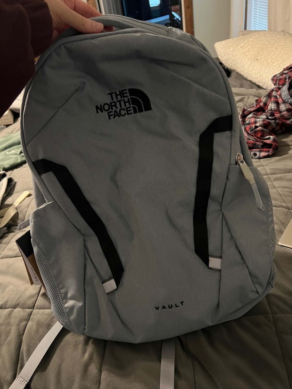 The North Face Vault Backpack - Light Gray with Black Accents